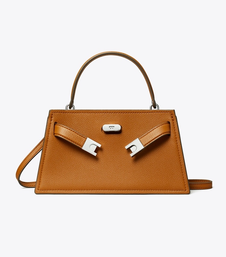 Tory Burch designer mini bags Mini Lee Radziwill Top-Handle Bag in BOURBON front
