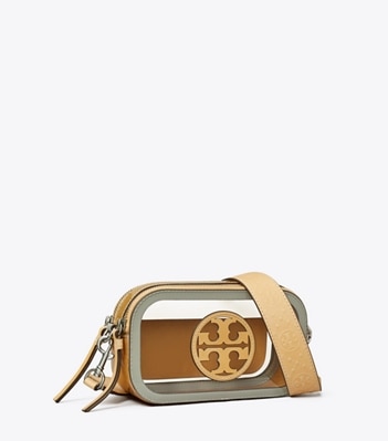Tory Burch designer crossbody bags Mini Miller Clear Crossbody Bag in Clear angle