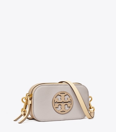 Tory Burch designer crossbody bags Mini Miller Colorblock Crossbody in Bay Gray Multi angle