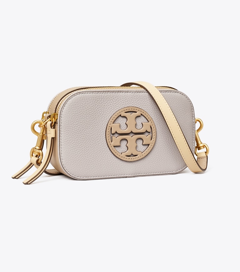 Tory Burch designer crossbody bags Mini Miller Colorblock Crossbody in Bay Gray Multi angle