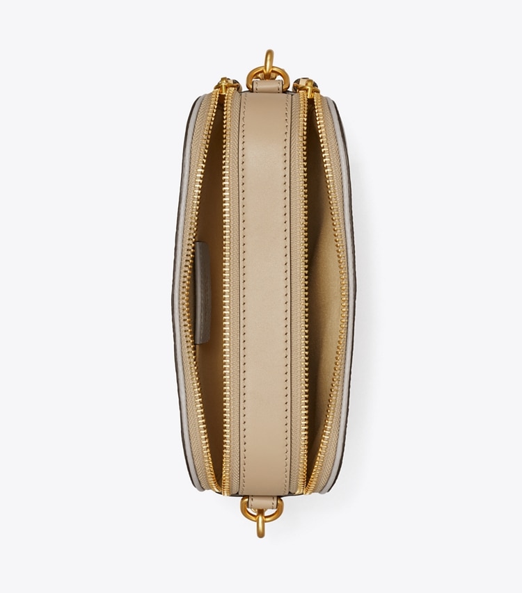 Tory Burch designer crossbody bags Mini Miller Colorblock Crossbody in Bay Gray Multi overhead