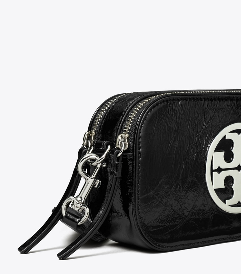 Tory Burch designer クロスボディバッグ ミラー クリンクル ミニクロスボディバッグ in Black angle