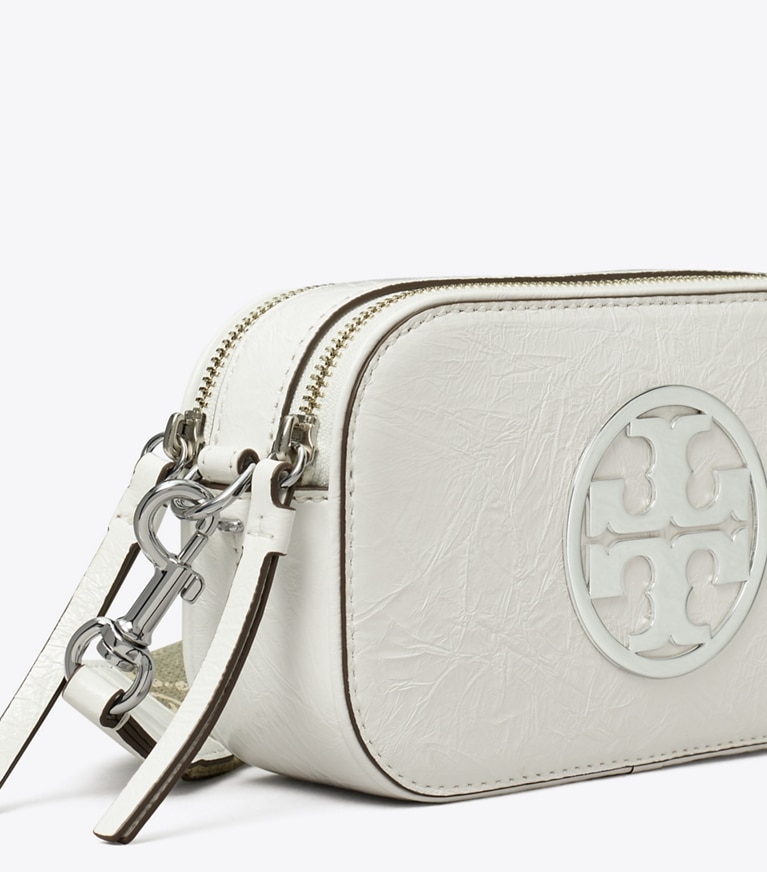 Tory Burch designer crossbody bags Mini Miller Crinkle Crossbody Bag in Blanc angle