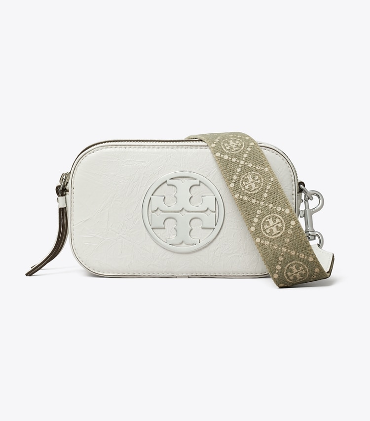 Tory Burch designer crossbody bags Mini Miller Crinkle Crossbody Bag in Blanc front