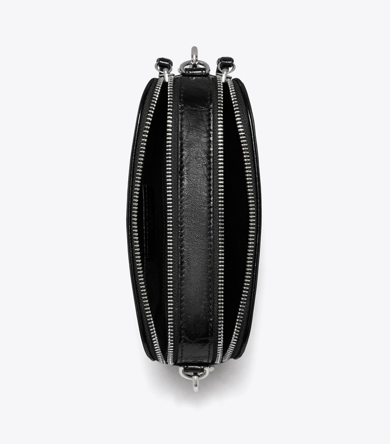 Tory Burch designer クロスボディバッグ ミラー クリンクル ミニクロスボディバッグ in Black angle