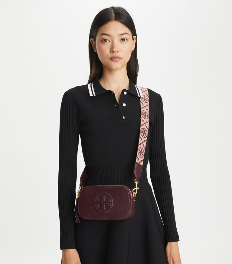 Tory Burch designer crossbody bags Mini Miller Crossbody Bag in Albarossa angle