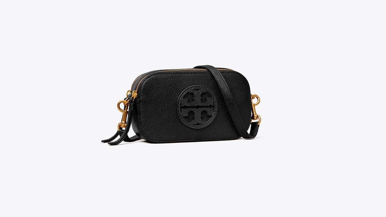 AUTH NWT NEW Tory Burch Women's Mini Miller Leather CrossBody Bag In Black