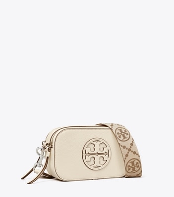 Tory Burch designer crossbody bags Mini Miller Crossbody Bag in NEW IVORY angle
