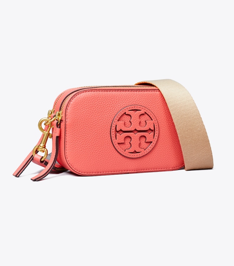 Tory Burch designer クロスボディバッグ ミラー ミニクロスボディバッグ in Coral Crush angle