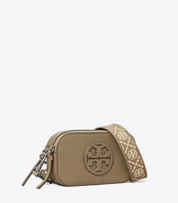 Tory Burch designer crossbody bags Mini Miller Crossbody Bag in Wild Mushroom angle