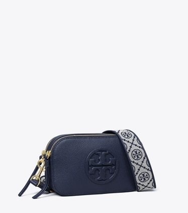Tory Burch designer クロスボディバッグ ミラー ミニクロスボディバッグ in Tory Navy angle