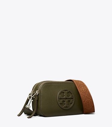 Tory Burch designer crossbody bags Mini Miller Crossbody Bag in Dark Olive angle