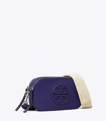 Tory Burch designer crossbody bags Mini Miller Crossbody Bag in Ballpoint Blue angle