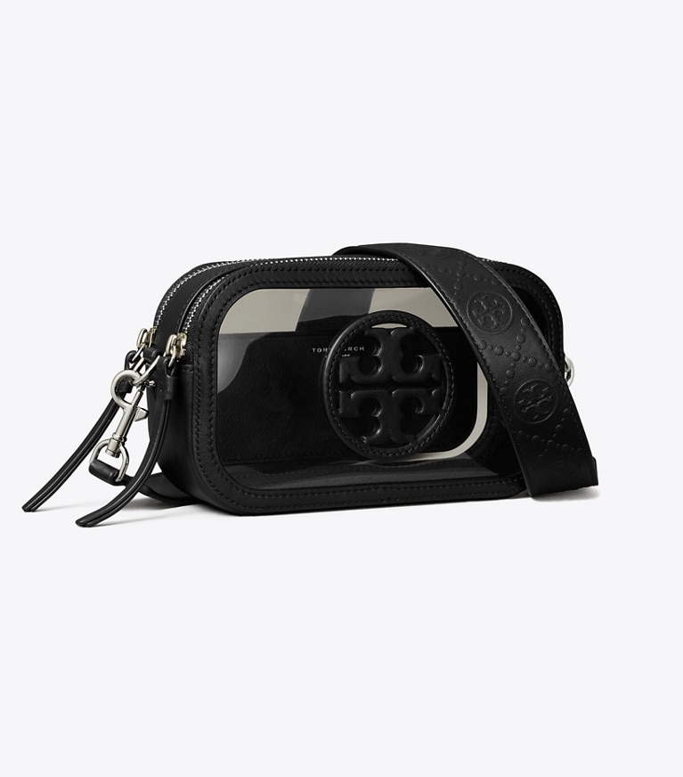 Tory Burch designer crossbody bags Mini Miller Crossbody Bag in Clear angle