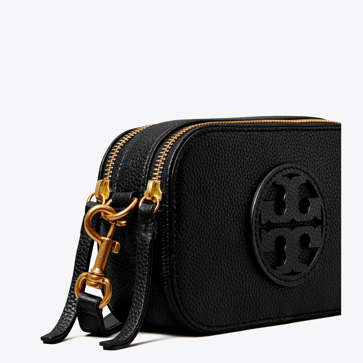 New Tory Burch gun metal perforated leather orders clutch Crossbody small.