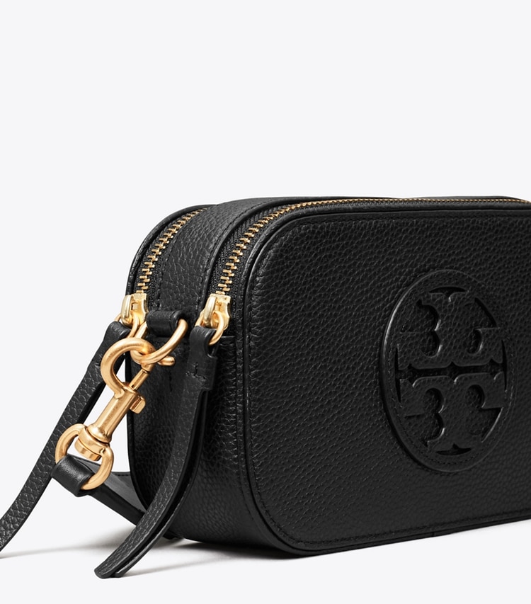 Tory Burch designer crossbody bags Mini Miller Crossbody Bag in Black detail