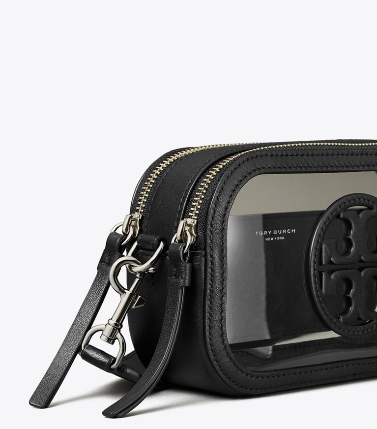 Tory Burch designer crossbody bags Mini Miller Crossbody Bag in Clear detail