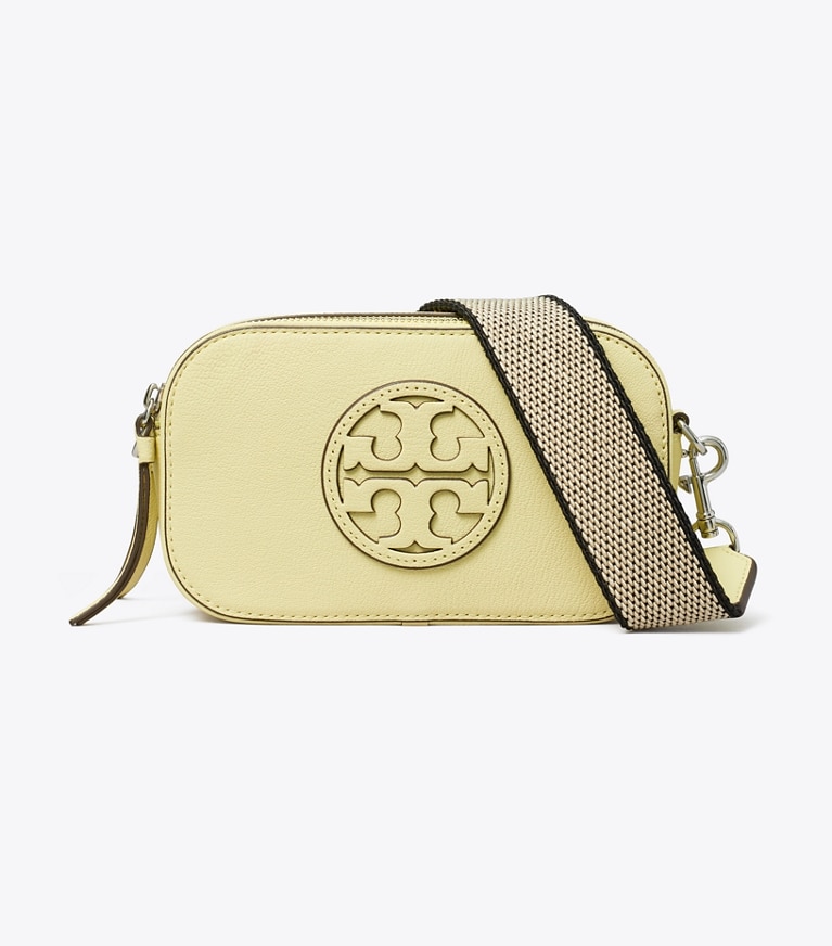 Tory Burch designer crossbody bags Mini Miller Crossbody Bag in Lemon Zest angle