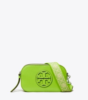 Tory Burch designer crossbody bags Mini Miller Crossbody Bag in Bright Fern front