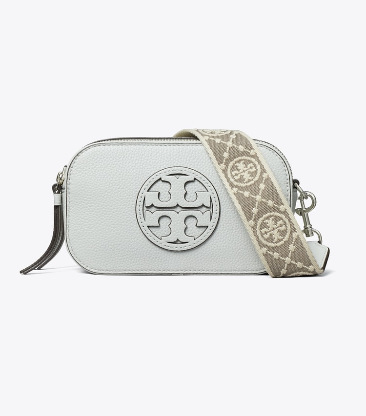 Tory Burch designer crossbody bags Mini Miller Crossbody Bag in Light Titanium front