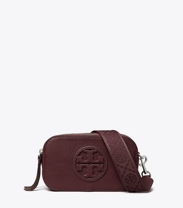 Tory Burch designer crossbody bags Mini Miller Crossbody Bag in Dark Carmine front