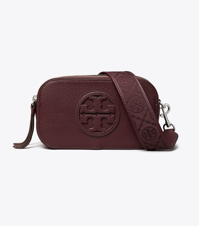 Tory Burch designer crossbody bags Mini Miller Crossbody Bag in Dark Carmine angle