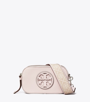 Tory Burch designer crossbody bags Mini Miller Crossbody Bag in Pale Pink front