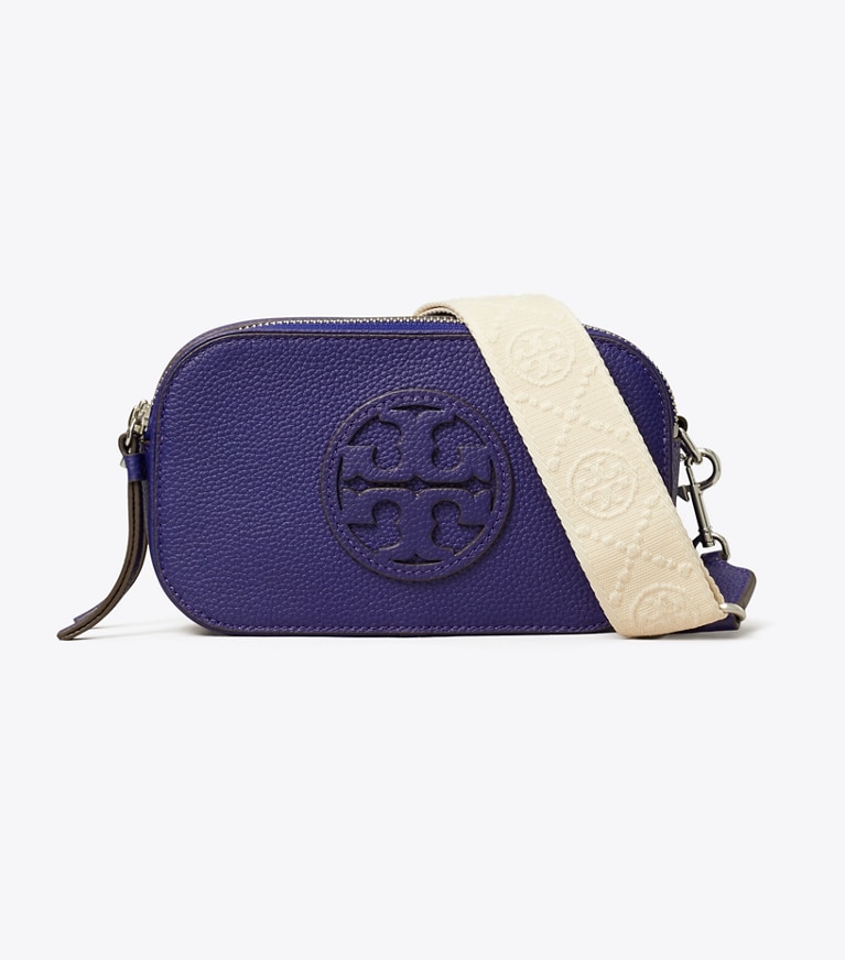 Tory Burch designer crossbody bags Mini Miller Crossbody Bag in Ballpoint Blue front