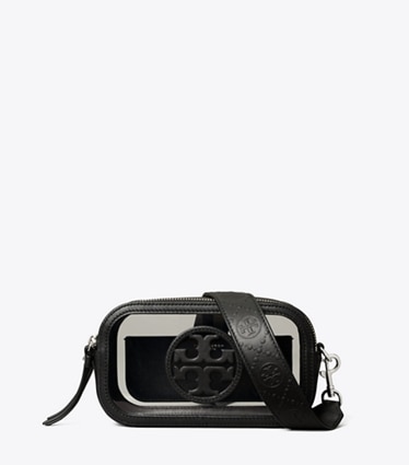 Tory Burch designer crossbody bags Mini Miller Crossbody Bag in Clear front