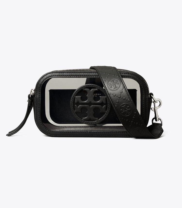 Tory Burch designer crossbody bags Mini Miller Crossbody Bag in Clear front