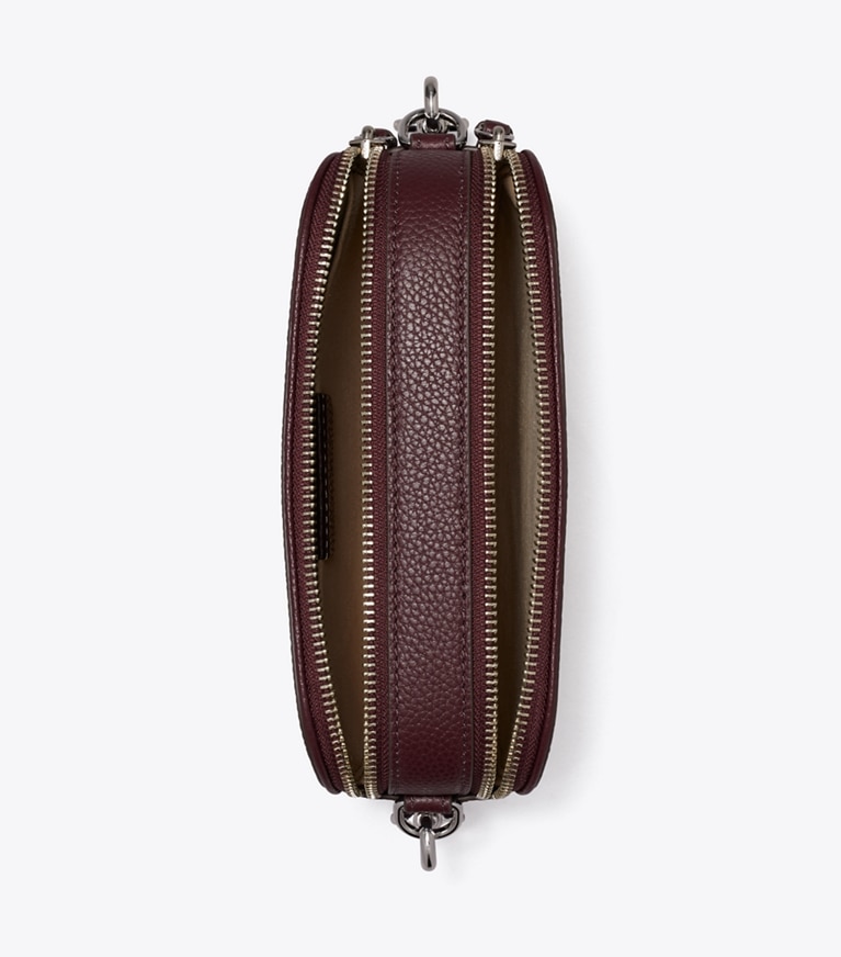 Tory Burch designer crossbody bags Mini Miller Crossbody Bag in Dark Carmine angle