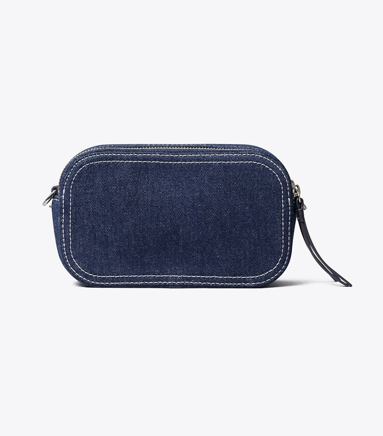 Tory Burch designer crossbody bags Mini Miller Denim Crossbody Bag in Royal Navy back