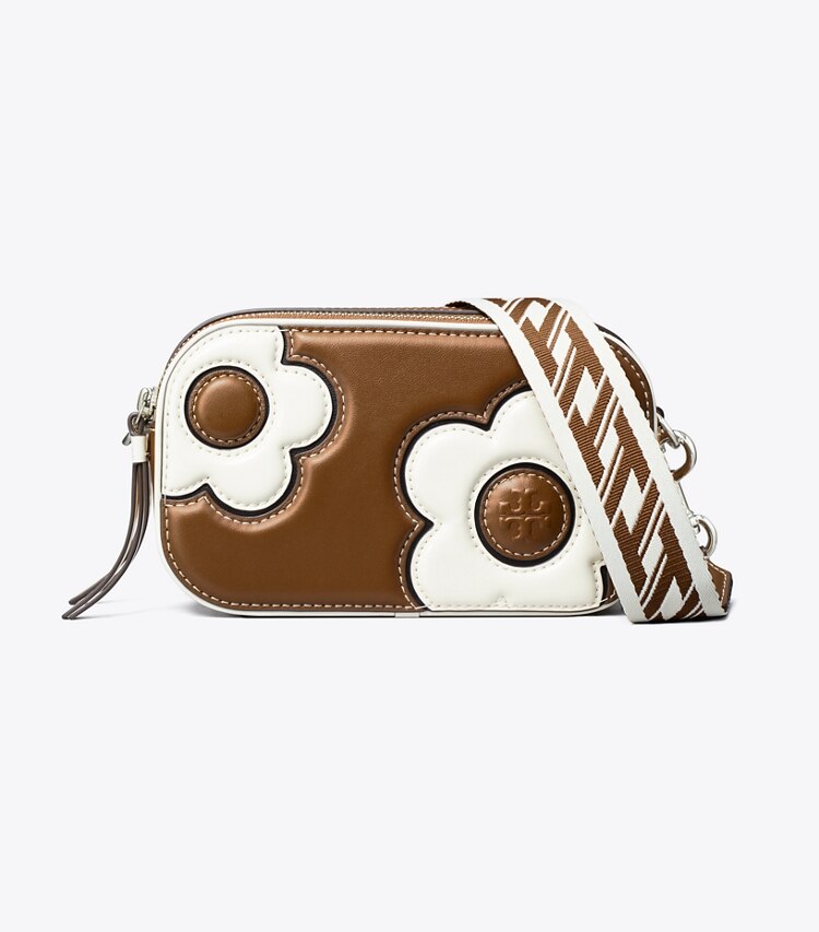 Tory Burch designer crossbody bags Mini Miller Floral Crossbody Bag in Moose front