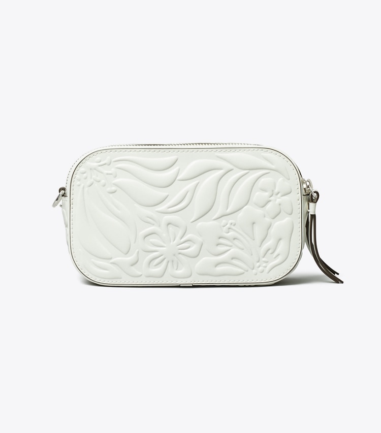 Tory Burch designer crossbody bags Mini Miller Floral Embossed Crossbody Bag in Blanc back
