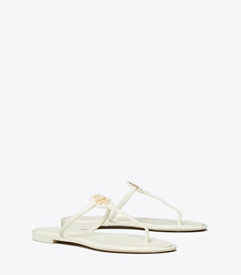 Tory Burch designer sandals Mini Miller Jelly Sandal in IVORY / GOLD angle