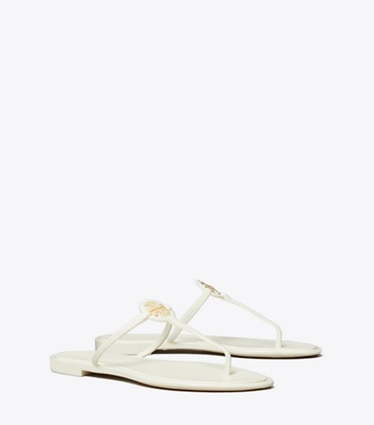 Tory Burch designer sandals Mini Miller Jelly Sandal in IVORY / GOLD angle