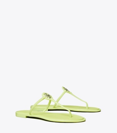 Tory Burch designer sandals Mini Miller Jelly Sandal in GARDEN MINT / SILVER angle