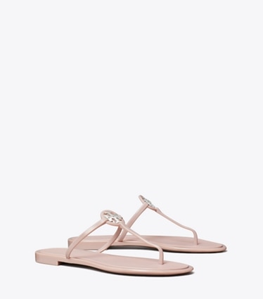 Tory Burch designer sandals Mini Miller Jelly Sandal in MEADOWSWEET / SILVER angle