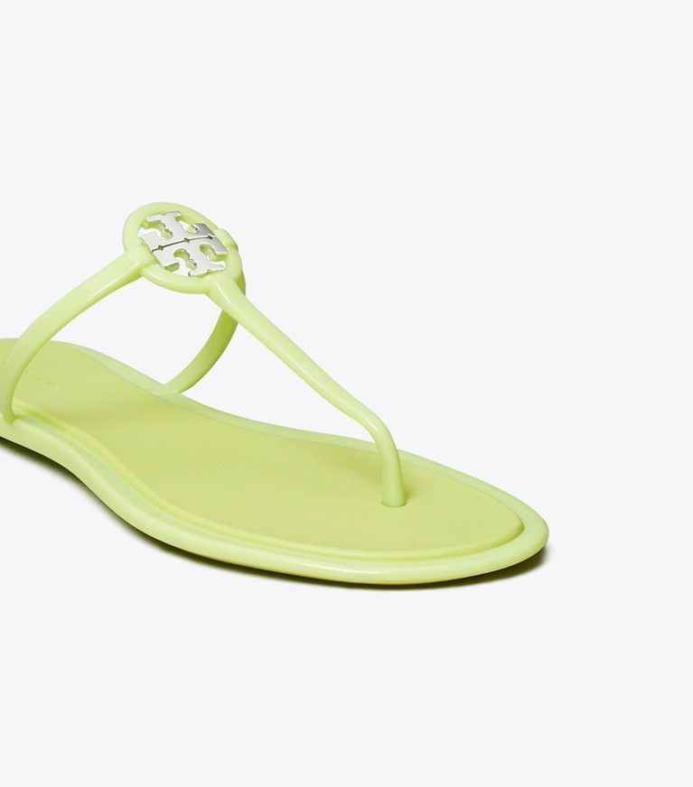 Tory Burch designer sandals Mini Miller Jelly Sandal in GARDEN MINT / SILVER angle