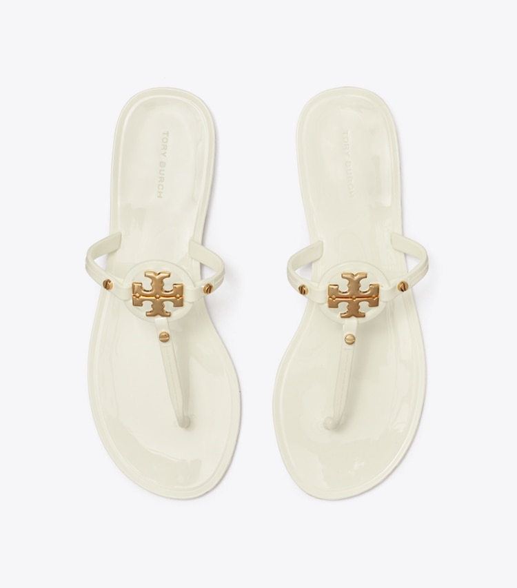 Tory Burch designer sandals Mini Miller Jelly Sandal in Ivory overhead