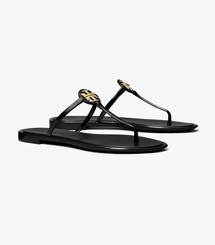 Tory Burch designer sandalen Mini Miller Jelly-Sandale in PERFECT BLACK / GOLD angle