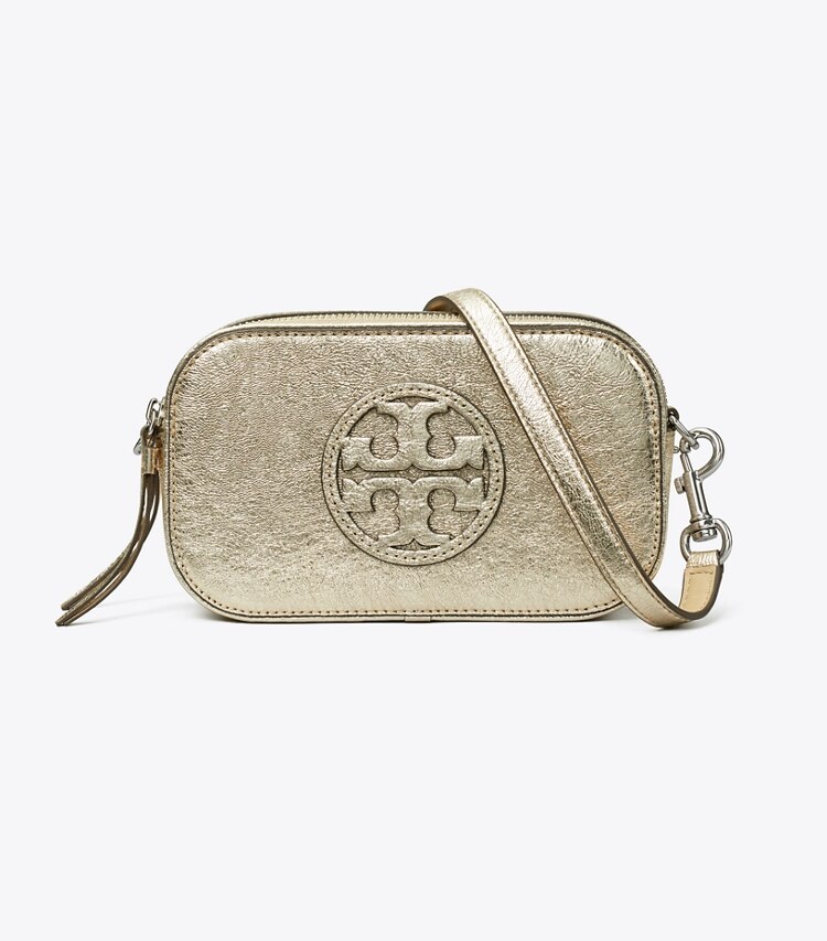 Tory Burch designer crossbody bags Mini Miller Metallic Crossbody Bag in Gold front