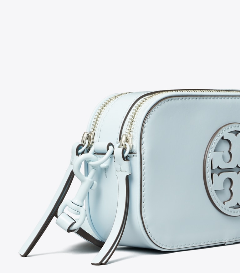 Tory Burch designer crossbody bags Mini Miller Monochromatic Crossbody Bag in Ice Blue angle