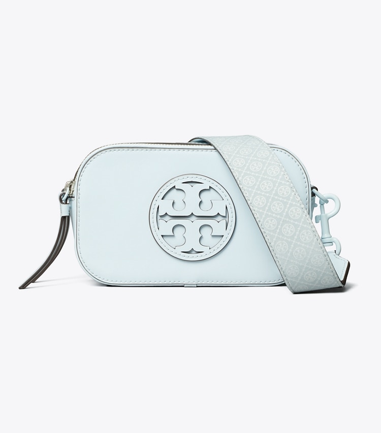 Tory Burch designer crossbody bags Mini Miller Monochromatic Crossbody Bag in Ice Blue front
