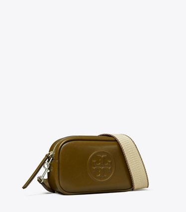 Tory Burch designer crossbody bags Mini Miller natuura™ Crossbody Bag in Dark Olive angle