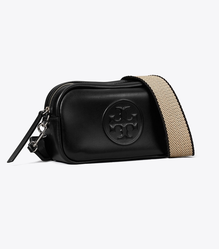 Tory Burch designer crossbody bags Mini Miller natuura™ Crossbody Bag in BLACK angle