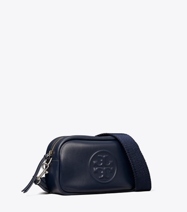 Tory Burch designer crossbody bags Mini Miller natuura™ Crossbody Bag in NEW NAVY angle