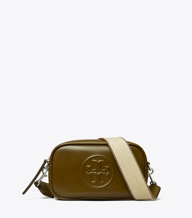 Tory Burch designer crossbody bags Mini Miller natuura™ Crossbody Bag in Dark Olive front