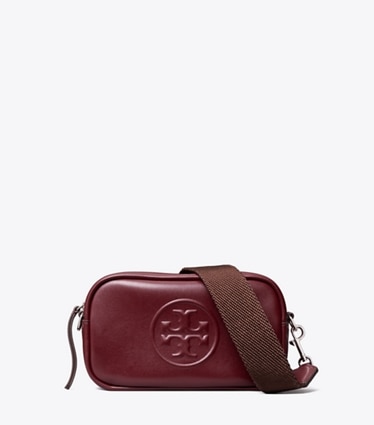 Tory Burch designer crossbody bags Mini Miller natuura™ Crossbody Bag in Merlot front
