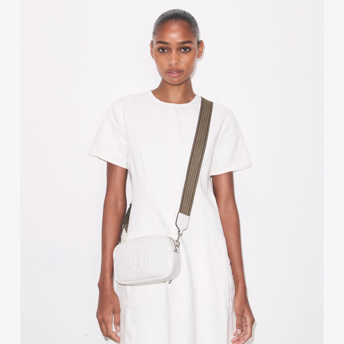 mimi(TORY BURCH) Mini Crinkle Leather Marshmallow Satchel: Women's Designer